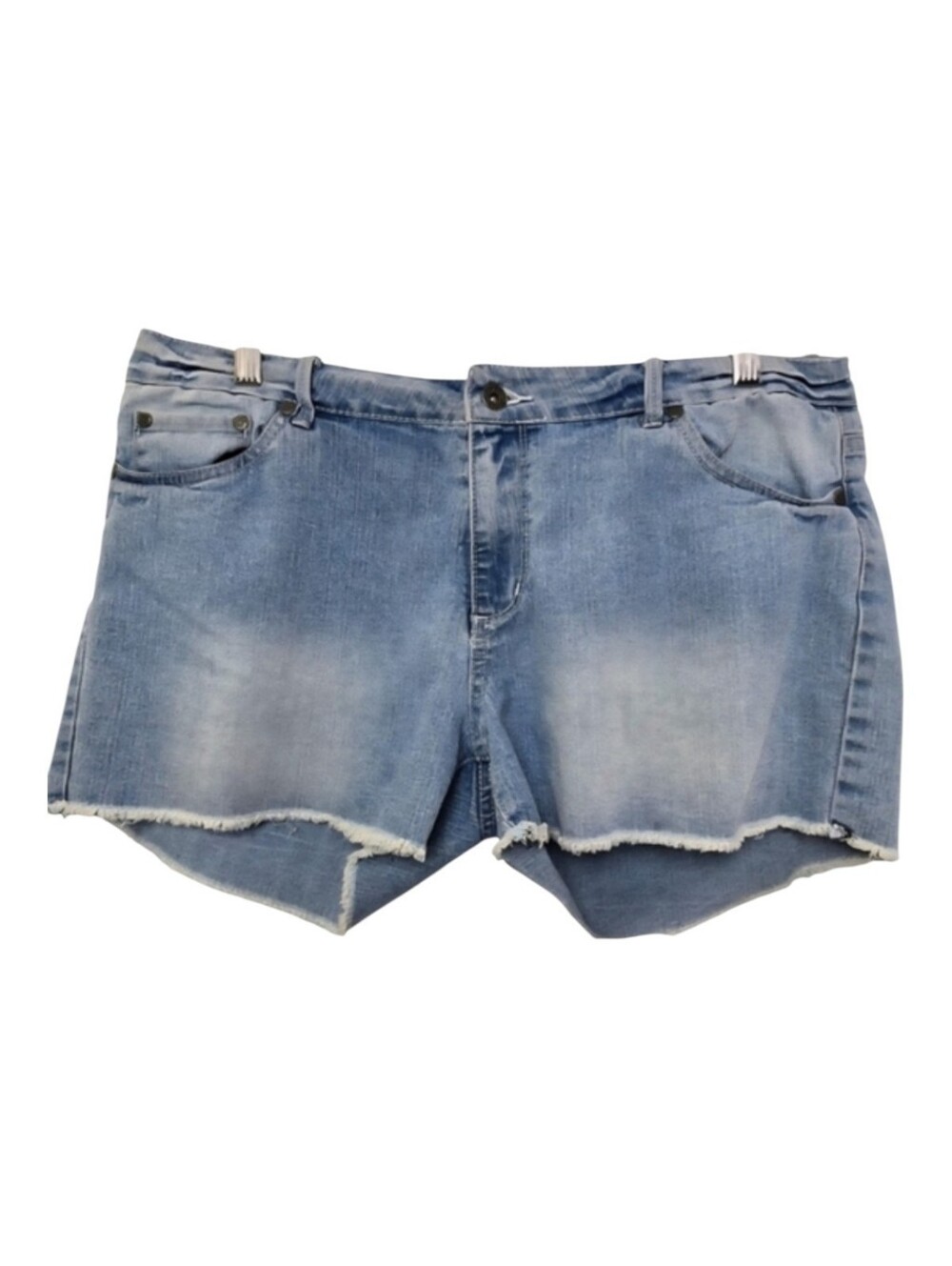 Blue Crush Vintage Light Wash Distressed Denim Jean Shorts Sz 13 Y2K Mid Rise